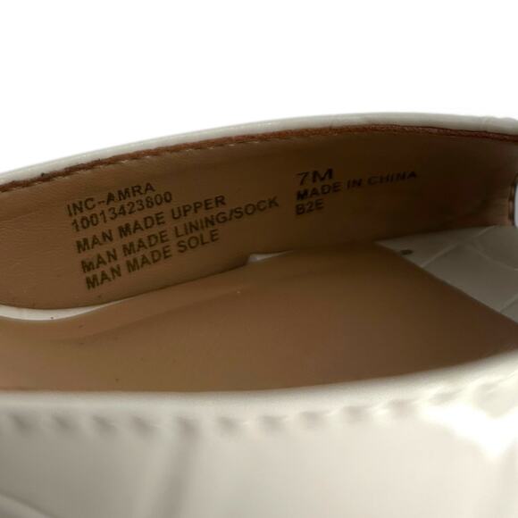 INC International Concepts Heels Size 7 White Mock Croc Pointy Toe Stilleto Mule - Picture 7 of 12